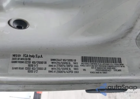 2017 Ram Promaster City Tradesman z USA, uszkodzony, nr VIN ZFBERFAB6H6E14137